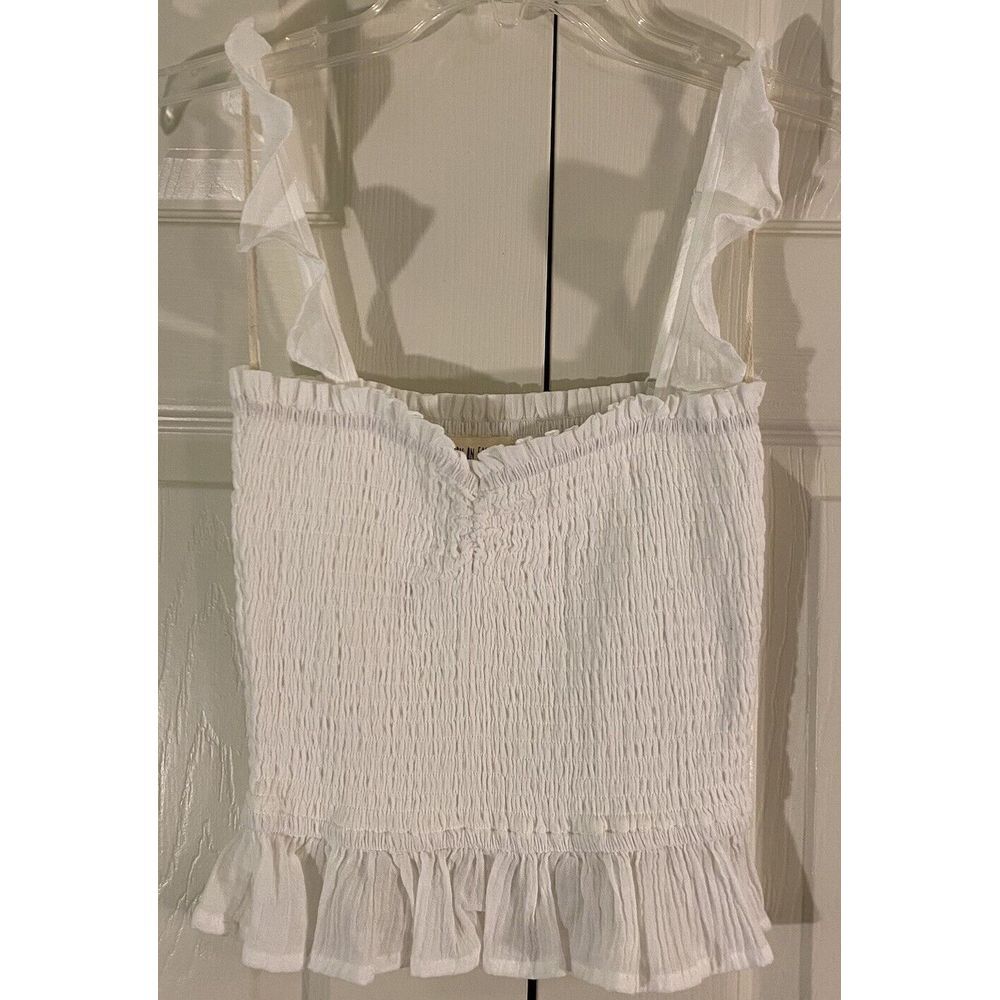 Stretchy Smocked Tube Top Size Small Ruffles Strappy Sleeveless Boho 90's NEW